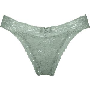 Hunkemöller Dames Lingerie String Madison - Groen - maat XS