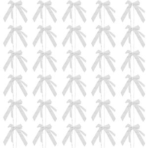 EGoods - 30 stuks kanten strikken voor bruiloft decoratie | Auto strikken vintage antenne | Tafeldecoratie auto decoratie met 12 x 25 cm afmeting