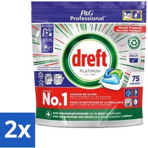 Dreft Professional - Platinum - Vaatwascapsules - 75 Afwasbeurten - Voordeelverpakking