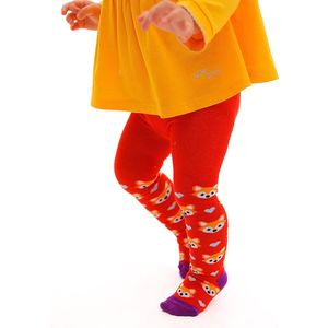 RobyKris katoen baby maillot meisjes-Babypanty's- Rood met vossen-80/86