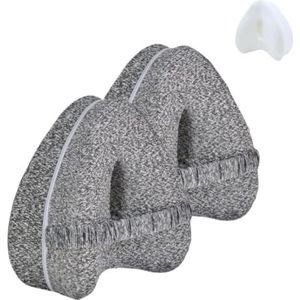 Orthopedisch Kussen voor Benen en Knieën. Kussen voor Zijslapers. Traagschuim Beenkussen. Ergonomisch Kniekussens om Rugpijn, Heup, Ischias en Gewrichten te Verlichten. - Set van 2