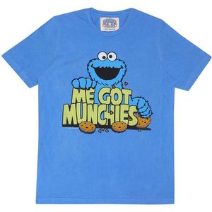 Sesame Street Famous Forever - Me Got Munchies T-shirt blauw L
