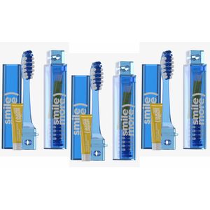 HiSkin Smile More Opvouwbare Tandenborstel met Tandpasta - Handige Reistandenborstel - Makkelijk en Praktisch - 3 Stuks