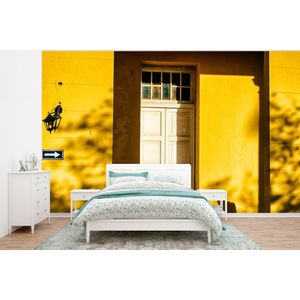 Deur - Geel - Architectuur - Schaduw - Behangpapier