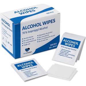 Zorghelden® - Professionele alcoholdoekjes 100 stuks - Geschikt voor de huid - Alcohol doekjes voor reiniging - 70% isopropyl alcohol - Alcohol doekjes