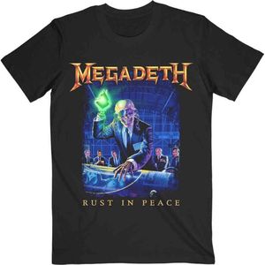 Megadeth - Rust In Peace Tracklist Heren Tshirt - 2XL - Zwart