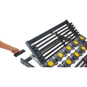 Beter Bed Bossflex 600 Deluxe Lattenbodem 120 x 200 cm - Elektrisch Verstelbaar - Bedbodem - Draadloos - Max. 120kg - Antraciet/Geel