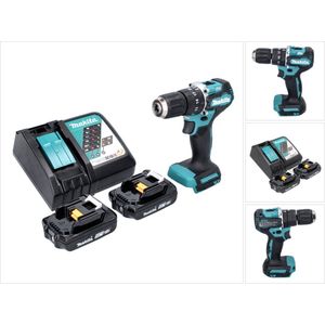 Makita DHP 487 RA accu klopboormachine 18 V 40 Nm borstelloos + 2x accu 2.0 Ah + lader