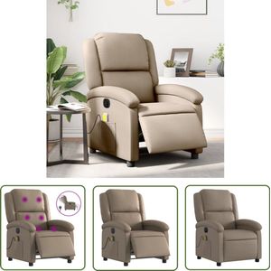 vidaXL Massagestoel - Elektrische Massagestoel - Massagestoel verstelbaar elektrisch kunstleer cappuccinokleurig - Kapstok - Loungestoel - Bruine Stoel