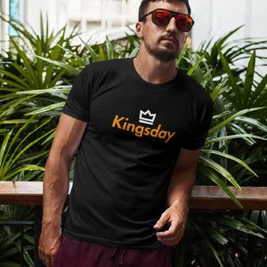 Zwart Koningsdag T-shirt - MAAT XS - Heren Pasvorm - Kingsday 2 Kleuren