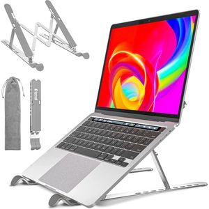 Laptopstandaard, draagbaar, opvouwbaar, in hoogte verstelbaar, notebookstandaard, compatibel met MacBook Pro Air, iPad, Lenovo, HP alle 10-15,6 inch tablet (zwart)