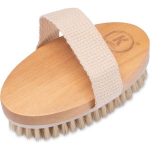 Natuurlijke Houten Lichaamsborstel voor Cellulite - Droge Borstel met Natuurlijke Haren