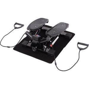 Ministepper met monitor - 2 in 1 swing stepper - 2 weerstandsbanden - computer - verstelbare weerstand - Inclusief zijwaartse beweging en vloermat