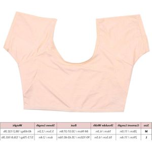 Ademend onderarm zweet vest met korte mouw voor vrouwen en meisjes (Beige, maat L)