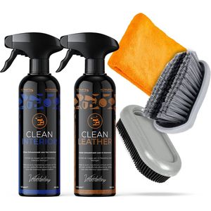 VCTparts®® VCTdetailing Clean Interior Interieurreiniger, Clean Leather Leer/Alcantara Reiniger, Interieur Borstel en Huisdieren Haren Verwijder Tool met Microvezel Doek [VCTdetailing™ - Detailing Producten - Detailen - Auto Wassen]