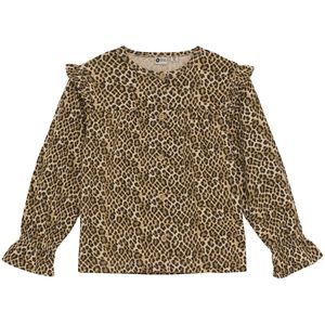 Daily7 - Shirt Longsleeve - Latte Sand - Dierenprint