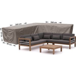 Raffles Covers beschermhoes loungeset / hoekbank (L-vorm) - 260 x 260 H: 70 cm - RHS260small - Waterdicht - Ademend - UV-bestendig - Elastisch rijgkoord - Beschermhoes tuinmeubelen