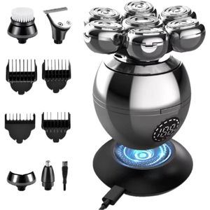 Nuvado Skull Shaver D7 - Elektrisch Tondeuse voor Mannen – Tondeuse Hoofdhaar - Scheerapparaat - 6-in-1 Draadloos & Waterdicht – Baardtrimmer & Grooming Set met LED Display