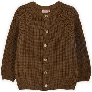 Minora Baby Gebreid VestLinks- Baby kleding jongens en meisjes- Jongen Winterjas-Hoogwaardige Baby vest-Bruin 12-18 Maanden- Kraamcadeau - Babyshower, Newborn- Sinterklaas