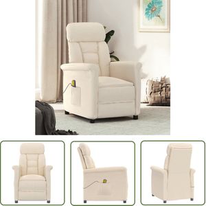 vidaXL Relaxstoel - Massagestoel - Massagestoel microvezelstof beige - Ergonomische Stoel - Elektrische Stoel - Lounge Stoel