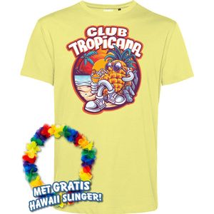 T-shirt Tropical Holiday | Toppers in Concert 2024 | Club Tropicana | Hawaii Shirt | Ibiza Kleding | Lichtgeel | maat 5XL