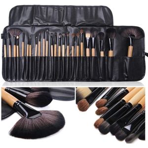 24-delige make-up kwasten set in lederlook etui