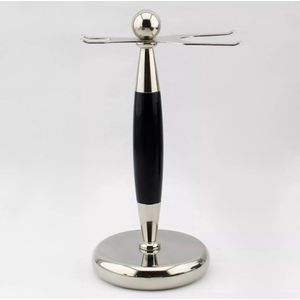 Haryali London scheerstandaard voor scheermes en scheerkwast, dubbele scheerstandaard in zwarte kleur