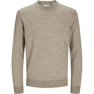 Jack & Jones - JPRBLAMARK MERINO KNIT CREW NECK - Trui - Greige - Ronde Hals