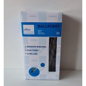Office Essentials - Balpennen - Ballpoint - Pen - 30x - Blauw