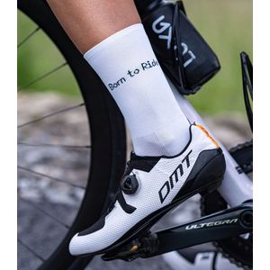 Luxa Born To Ride Fietssokken - Wit/Zwart - Maat S/M (36-41)