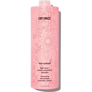 Amika Mirrorball Shine + Protect Antioxidant Shapoo 1000ml - Normale shampoo vrouwen - Voor Alle haartypes