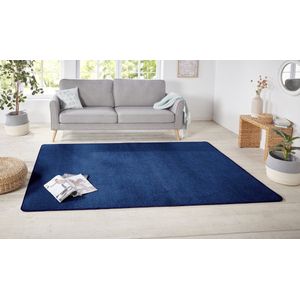 Flycarpets Laagpolig Effen Uni Vloerkleed - Nasty - Donkerblauw 140x200 cm