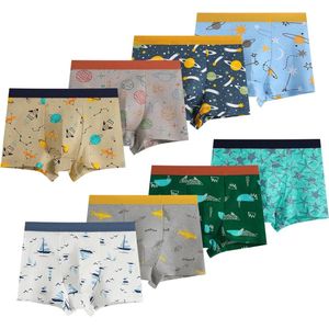 Allecto Premium - Jongens Boxershorts met Dinosaurus Print - Set van 8 - Katoenen Ondergoed voor Jongens van 2-12 Jaar