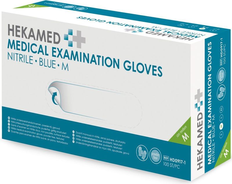 Hekamed - Soft Nitril Handschoenen - Blauw - 100 Stuks
