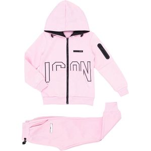 meisjes set hoody en broek Roze maat 98/104