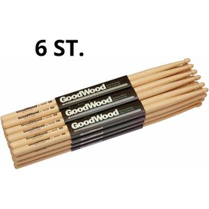 Vater Goodwood 5A Wood Tip GW5AW drumstokken - 6 sets bundel van 6 sets - 6 paar drumstokken