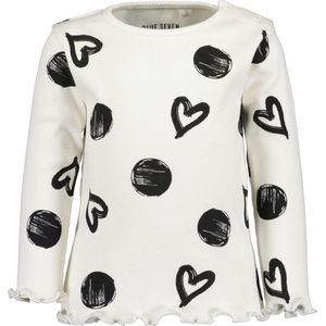 Blue Seven - Meisjes Shirt - Offwhite/Zwart - maat 68
