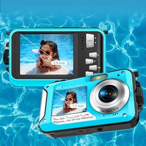 Digitale camera - Waterdicht - Dual Screen - 48MP - 2.7K - 32GB Geheugenkaart - Met Autofocus