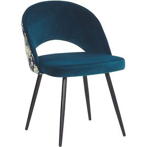 Set van 2 eetkamerstoelen VIVIAN Fluweel Zeeblauw