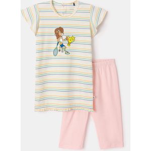 Woody Meisjes-Dames Pyjama multicolor streep - maat 176/16J