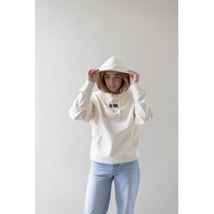 ORGANIC YOUNG HOODIE creme with print