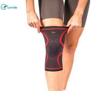Lavida ®Kniebrace - Kniebandage- 1 Stuk- Zwart/Rood - Orthopedisch- Patella Compressie- Kniebeschermer -Maat M - Unisex