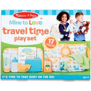 Melissa & Doug Mine to Love Travel Time Play Set for Dolls (Diaper Bag, Bottle, Sunscreen, More, 17 Pieces)