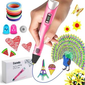 Enzoda 3D Pen - 3D Pen Starterspakket Roze & Blauw - 3D Pennen Tekenset - Educatief Speelgoed voor Kinderen & Volwassenen - NL Handleiding - Met Vullingen en Meer - 2025 Model