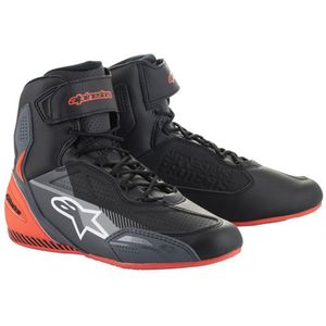 Alpinestars - Faster-3 - Schoenen - Zwart Grijs Rood - Microvezel en Mesh