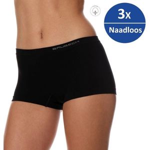Brubeck Dames Ondergoed Boxershorts - Naadloos Elastisch Katoen 3-Pack - Zwart - S