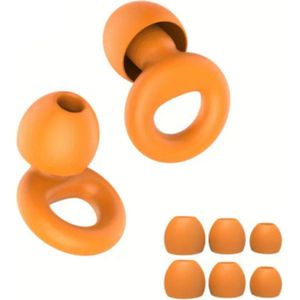 Oordoppen voor Slapen - Earplugs - Overprikkeling - SNR 26 dB Demping - Oordopjes voor Geluidsdemping - Herbruikbare Gehoorbescherming - Festival Oordopjes - Earplugs - 8 Dop - Oranje