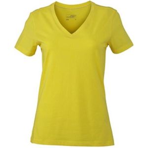 James and Nicholson Dames/dames Rekken V-hals Tee (Geel)