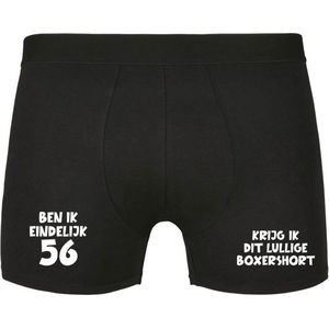 Ben ik eindelijk 56, krijg ik dit lullige boxershort Heren Boxershort - verjaardag - jarig - 56e verjaardag - feest - onderbroek - grappig