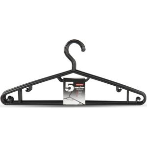 25x stuks kunststof kledinghangers in het zwart 40 cm - Kledingkast organiseren - Kleerhangers/kledinghangers